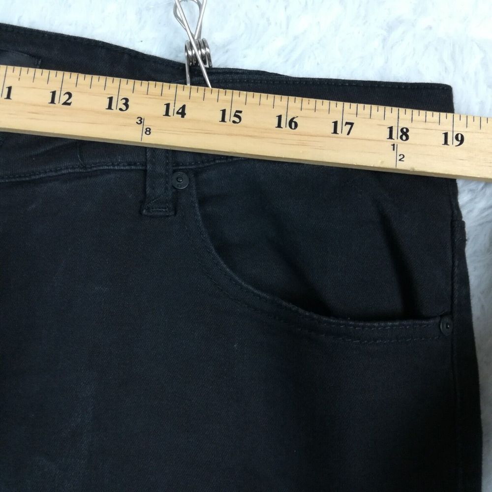 Kancan Womens Jeans Skinny‎ Crop Denim Black Wash Whiskering Raw Hem Plus 2XL - Picture 4 of 10